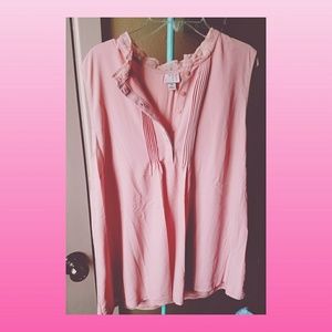 Loose Pink Button Up Blouse
